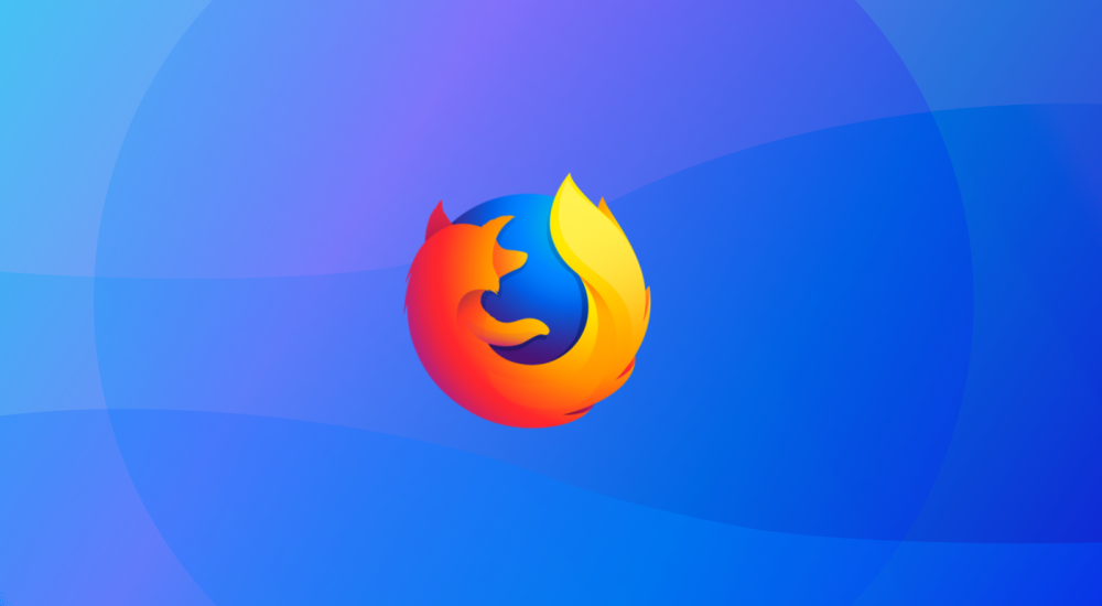 The icon of Mozilla Firefox placed on a blue graphic