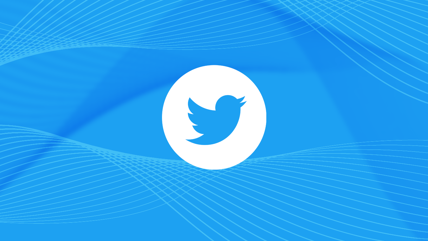 A Twitter logo (the silhouette of a bird) sat on a blue background.