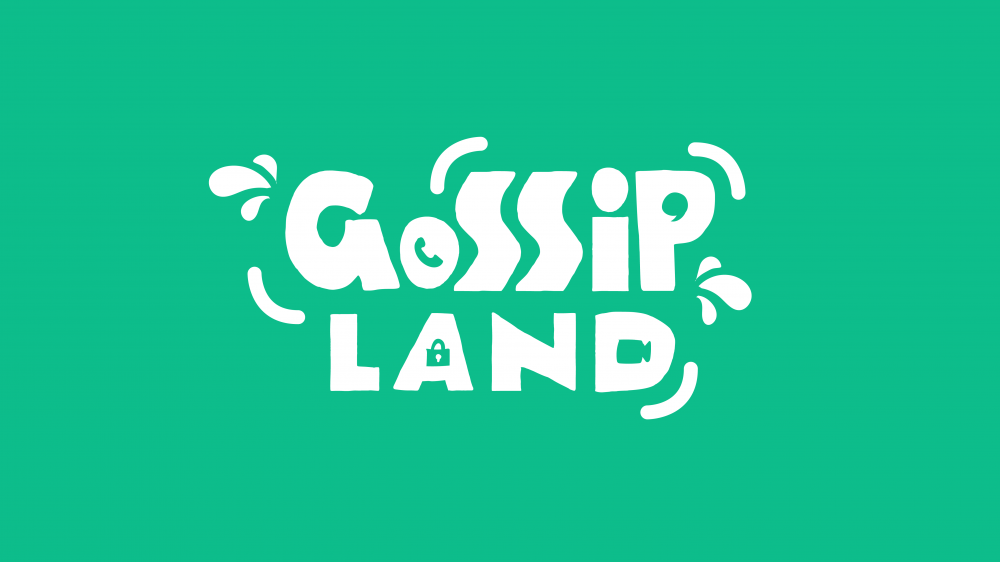 A logo for Gossip Land