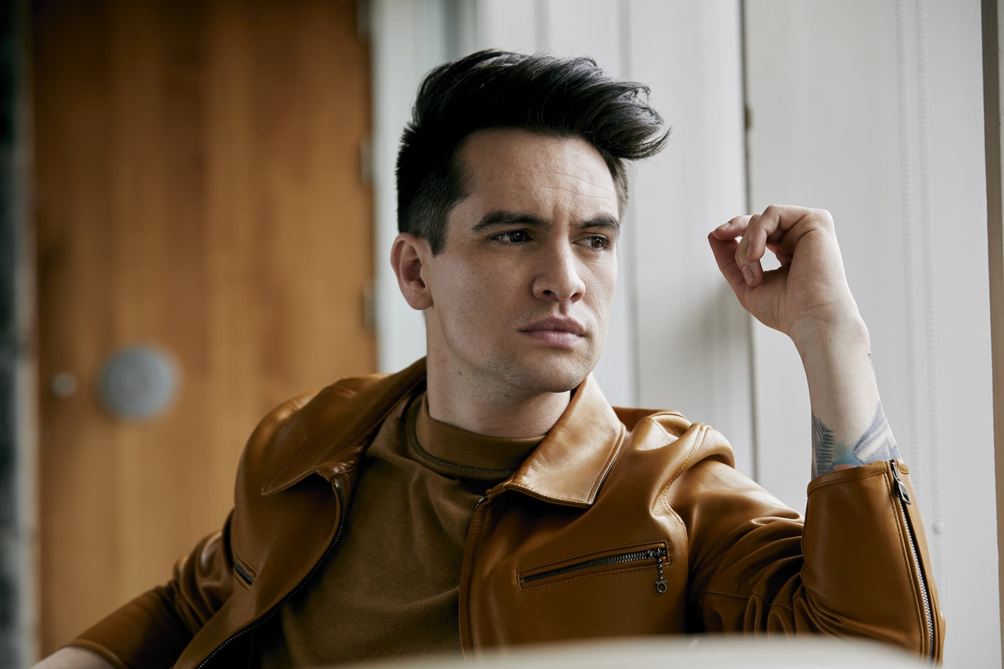 A photo of Brendon Urie, lead signer and front person of Panic! At The Disco
