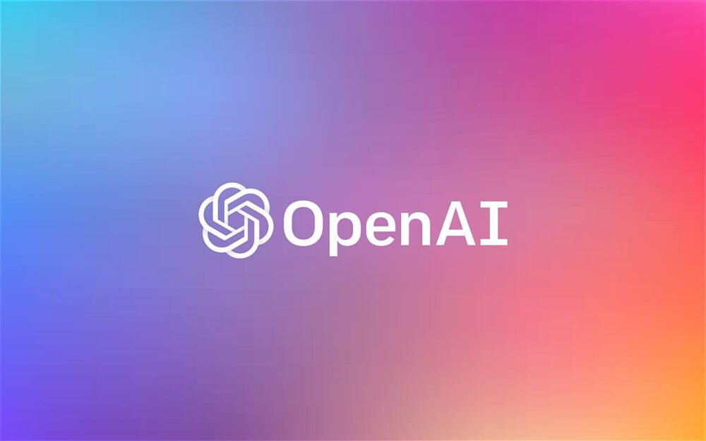 A logo for the company OpenAI. It's like like a shutter on a camera lens, or an artsy looking flower. I don't know. A bit spinny, anyway.